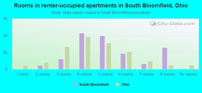Rooms in renter-occupied apartments in South Bloomfield, Ohio