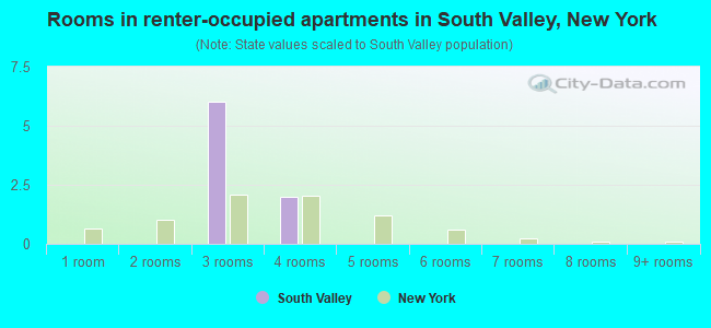 Rooms in renter-occupied apartments in South Valley, New York