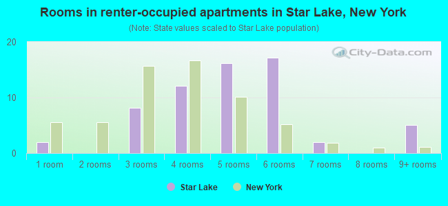 Rooms in renter-occupied apartments in Star Lake, New York