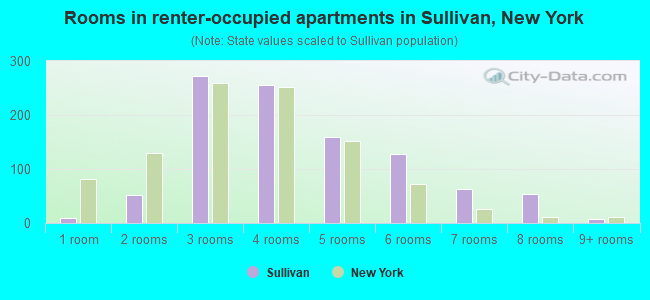 Rooms in renter-occupied apartments in Sullivan, New York