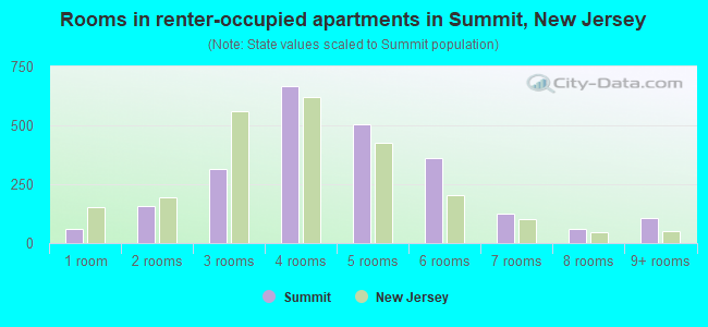 Rooms in renter-occupied apartments in Summit, New Jersey