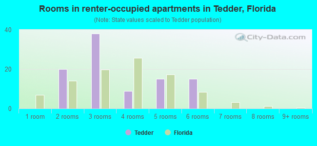 Rooms in renter-occupied apartments in Tedder, Florida