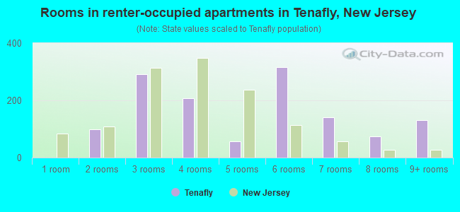 Rooms in renter-occupied apartments in Tenafly, New Jersey