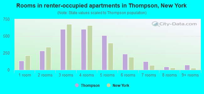 Rooms in renter-occupied apartments in Thompson, New York