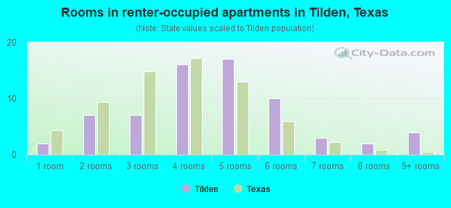 Rooms in renter-occupied apartments in Tilden, Texas