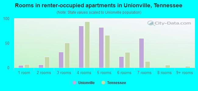 Rooms in renter-occupied apartments in Unionville, Tennessee