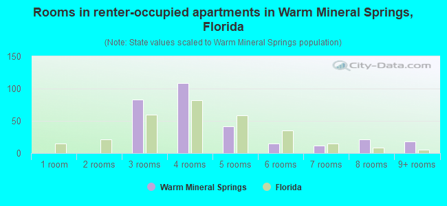 Rooms in renter-occupied apartments in Warm Mineral Springs, Florida