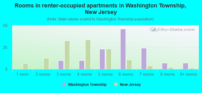 Rooms in renter-occupied apartments in Washington Township, New Jersey