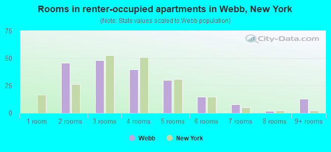 Rooms in renter-occupied apartments in Webb, New York