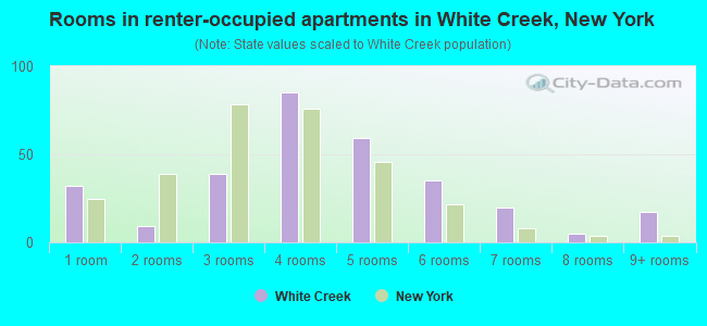 Rooms in renter-occupied apartments in White Creek, New York