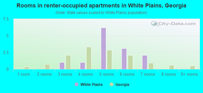 Rooms in renter-occupied apartments in White Plains, Georgia