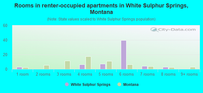 Rooms in renter-occupied apartments in White Sulphur Springs, Montana