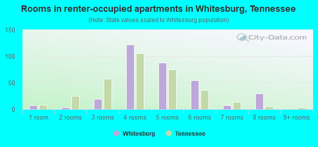 Rooms in renter-occupied apartments in Whitesburg, Tennessee