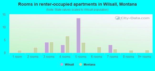 Rooms in renter-occupied apartments in Wilsall, Montana
