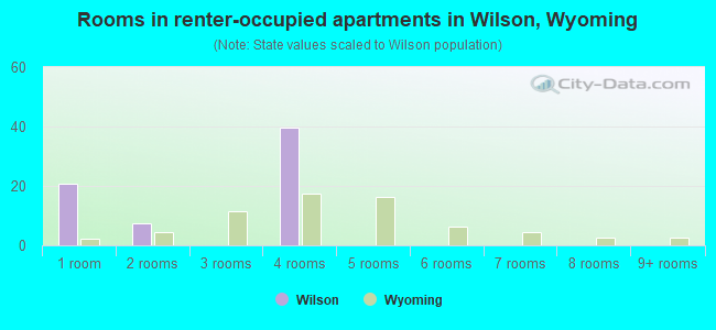 Rooms in renter-occupied apartments in Wilson, Wyoming