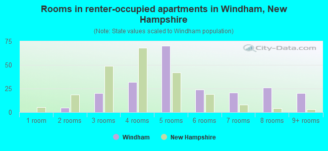 Rooms in renter-occupied apartments in Windham, New Hampshire