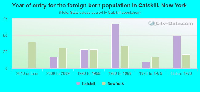 Year of entry for the foreign-born population in Catskill, New York