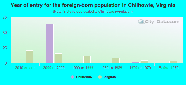 Year of entry for the foreign-born population in Chilhowie, Virginia