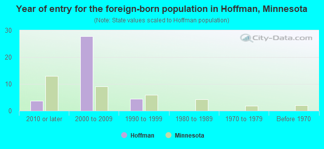 Year of entry for the foreign-born population in Hoffman, Minnesota