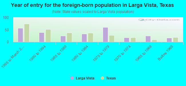 Year of entry for the foreign-born population in Larga Vista, Texas