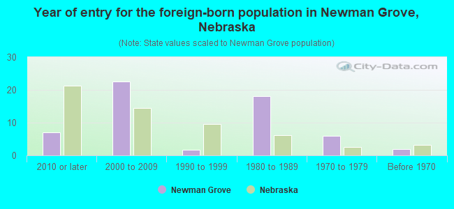 Year of entry for the foreign-born population in Newman Grove, Nebraska