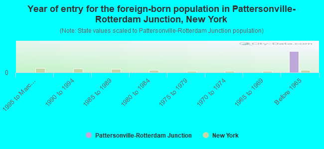 Year of entry for the foreign-born population in Pattersonville-Rotterdam Junction, New York