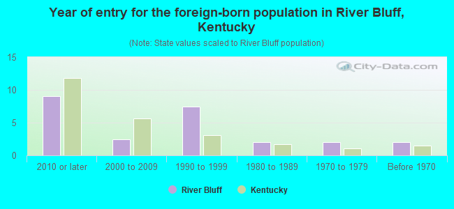 Year of entry for the foreign-born population in River Bluff, Kentucky