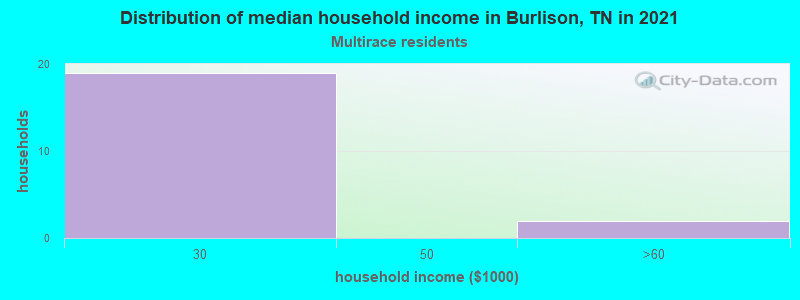 Distribution of median household income in Burlison, TN in 2022