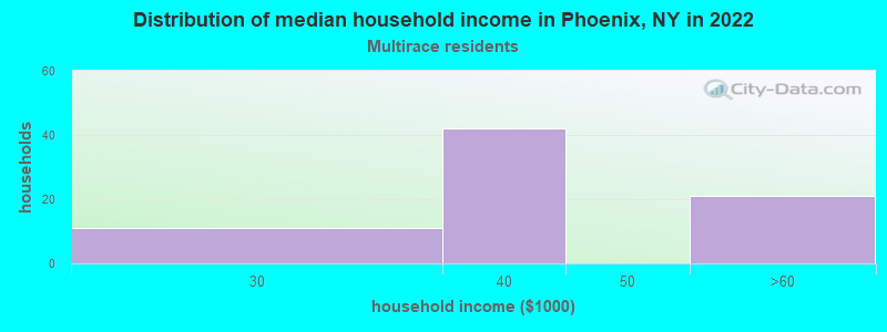 Distribution of median household income in Phoenix, NY in 2022