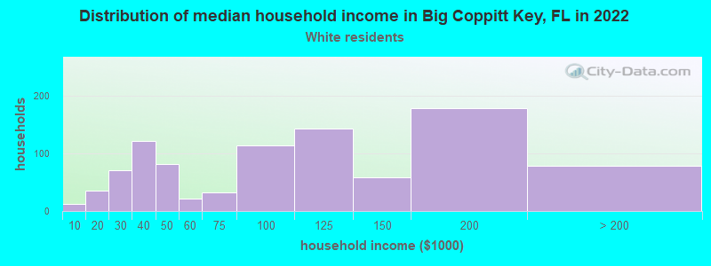 Distribution of median household income in Big Coppitt Key, FL in 2022