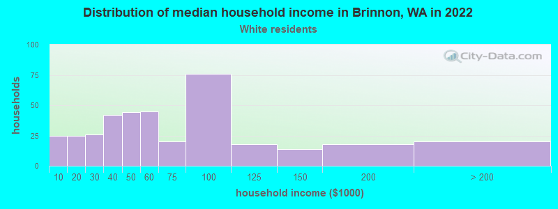 Distribution of median household income in Brinnon, WA in 2022