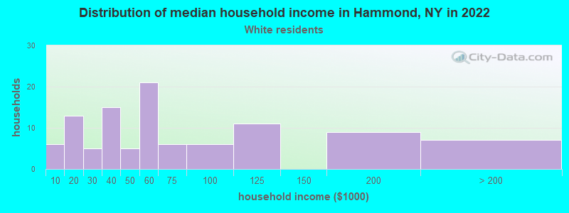 Distribution of median household income in Hammond, NY in 2022