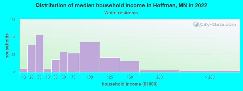 Distribution of median household income in Hoffman, MN in 2022