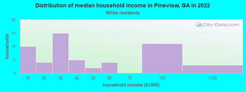 Distribution of median household income in Pineview, GA in 2022