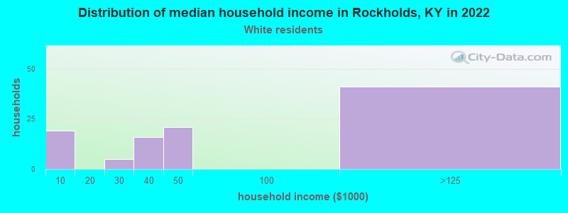 Distribution of median household income in Rockholds, KY in 2022