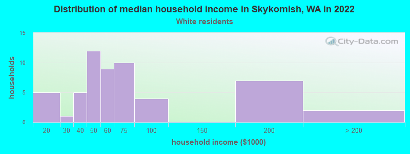 Distribution of median household income in Skykomish, WA in 2022