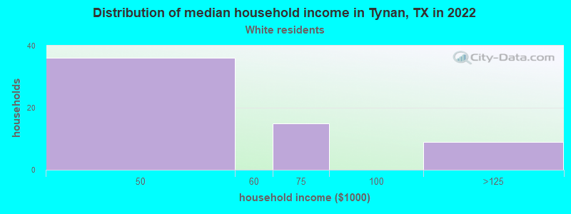 Distribution of median household income in Tynan, TX in 2022