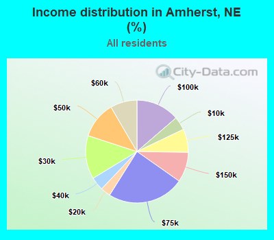Income distribution in Amherst, NE (%)