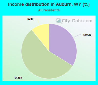 Income distribution in Auburn, WY (%)
