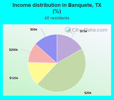 Income distribution in Banquete, TX (%)