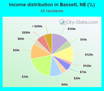 Income distribution in Bassett, NE (%)