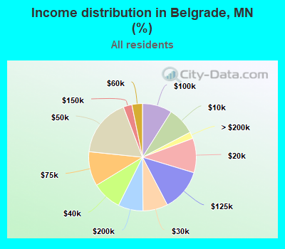 Income distribution in Belgrade, MN (%)