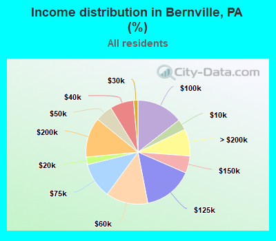 Income distribution in Bernville, PA (%)