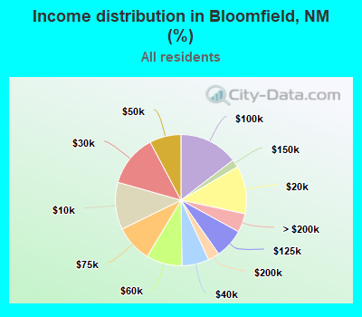Income distribution in Bloomfield, NM (%)
