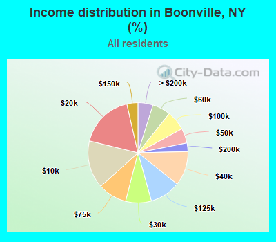 Income distribution in Boonville, NY (%)