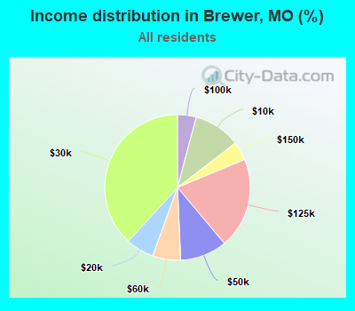 Income distribution in Brewer, MO (%)