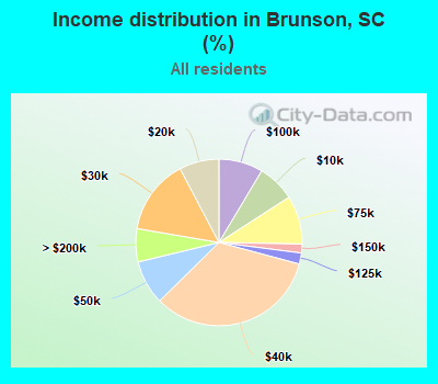 Income distribution in Brunson, SC (%)