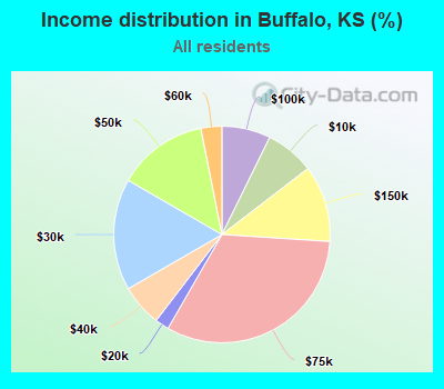 Income distribution in Buffalo, KS (%)
