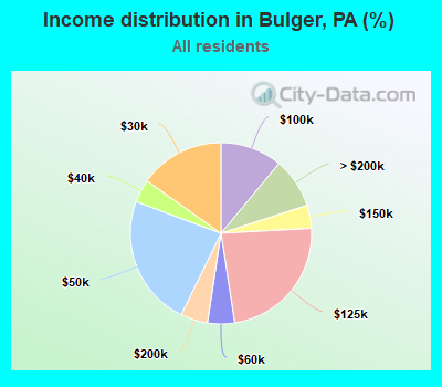 Income distribution in Bulger, PA (%)