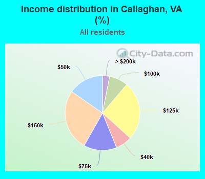 Income distribution in Callaghan, VA (%)